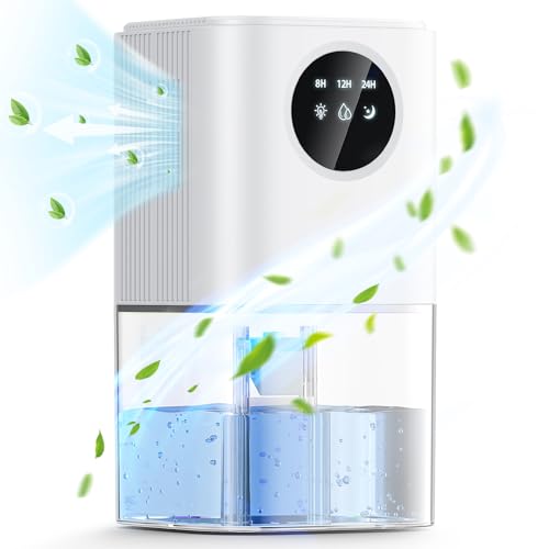 Luftentfeuchter Elektrisch, 1800ML Entfeuchter Raumentfeuchter Leise Dehumidifiers for Home, 35dB Elektrischer Luftentfeuchter Klein mit Schlafmodus, 24H Timer für Badezimmer Schlafzimmer (Weiß) von KusmaTech