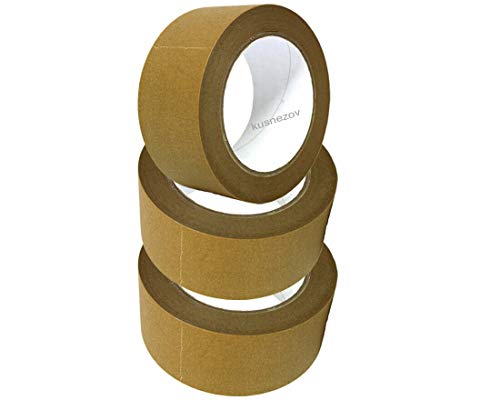 3 x Rollen Kusnezov Papier Klebeband Paketband Packband 50m X 50mm braun 120my von Kusnezov