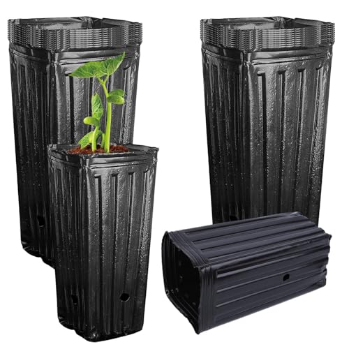 Kustimantu 20 Stck Vierecktopf Hochtopf 10 x 10 x 20 cm - Spezialtopf Pflanztopf Blumentopf für die Anzucht von Tiefwurzlern von Kustimantu