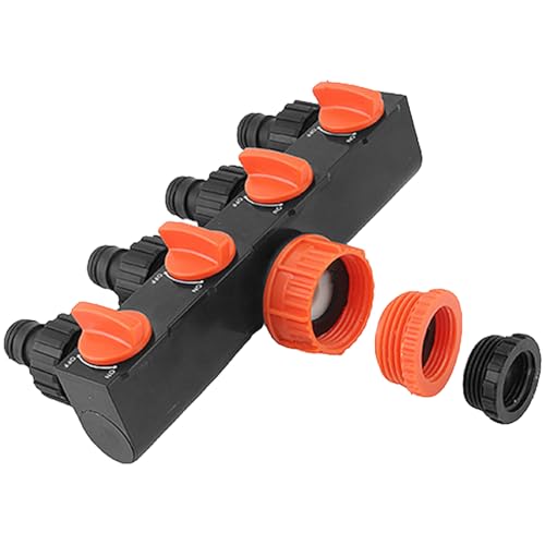 Kustimantu 4-Wege-Gartenschlauchteiler | 4-Wege-Wasserhahnteiler | wasserdichter Anschluss mit individueller Steuerung für Garten, Camping, Gewächshaus von Kustimantu