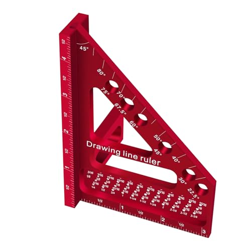 Kustimantu Angle Winkelmesser Für Holzarbeiten, Präzises Winkelmesswerkzeug Für Holzarbeiten Und Rahmenbau, Winkelmesser 22,5-90 Grad mit Hoher Präzision, Für Holzbau Zeichnen Möbelbau Konstruktion von Kustimantu