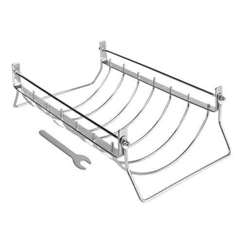 Kustimantu Antihaft-Rippengrillrost | Edelstahl BBQ Spieße - Klappbar Rostfrei Lebensmittelecht Raucherzubehör Halter Zum Garen Von Fleischsorten Kustimantu Antihaft-Rippengrillrost | Edelstahl BBQ Spieße - Klappbar Rostfrei Lebensmittelecht Raucherzubehör Halter Zum Garen Von Fleischsorten von Kustimantu