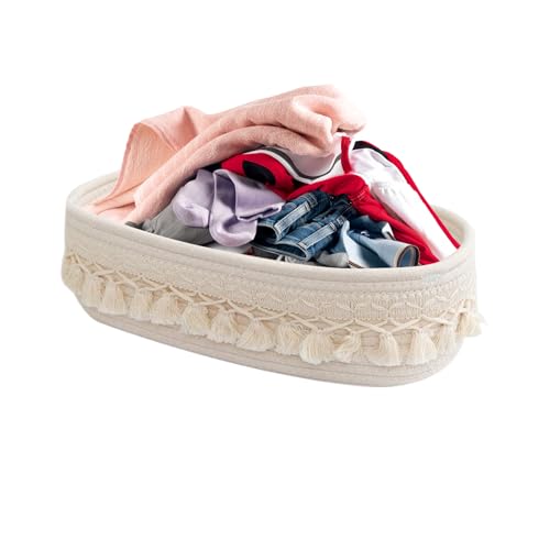 Kustimantu Aufbewahrungskorb aus Baumwolle | Korb aus weichem Seil mit Henkel | Aufbewahrungsbox für Zuhause Kleidung Organizer für Büro Regale Schlafsaal Handtücher Badezimmer Dusche Schlafzimmer Kustimantu Aufbewahrungskorb aus Baumwolle | Korb aus weichem Seil mit Henkel | Aufbewahrungsbox für Zuhause Kleidung Organizer für Büro Regale Schlafsaal Handtücher Badezimmer Dusche Schlafzimmer von Kustimantu