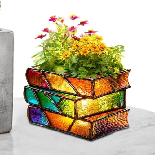 Kustimantu Blumentopf Buch – Blumenvase in Form von gestapelten Büchern – Gartenzubehör für Sukkulenten, kreatives Geschenk für Bibliotheken, Haus, Büro und Weihnachtsfeiern Kustimantu Blumentopf Buch – Blumenvase in Form von gestapelten Büchern – Gartenzubehör für Sukkulenten, kreatives Geschenk für Bibliotheken, Haus, Büro und Weihnachtsfeiern von Kustimantu