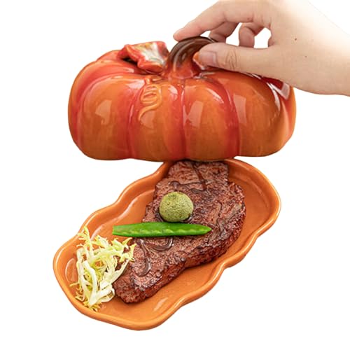 Kustimantu Butterdose für Kühlschrank – Snackschale – dekorativer Teller mit Deckel zur Aufbewahrung von Butter, Käse, Obst, Desserts, Meisterstück, Herbst, Erntedankfest, Halloween Kustimantu Butterdose für Kühlschrank – Snackschale – dekorativer Teller mit Deckel zur Aufbewahrung von Butter, Käse, Obst, Desserts, Meisterstück, Herbst, Erntedankfest, Halloween von Kustimantu