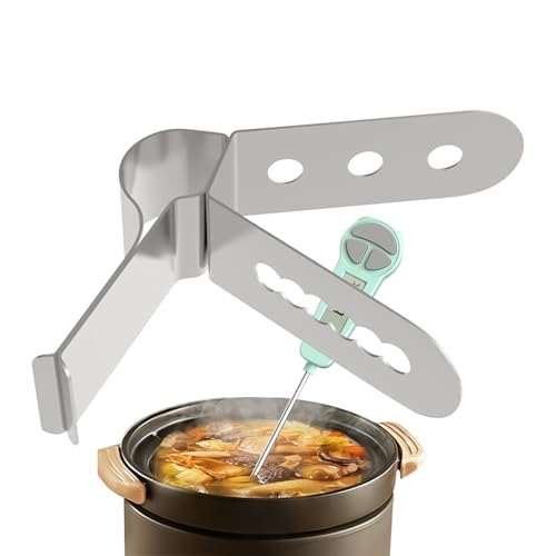 Kustimantu Candy Thermometer Topfhalterung - 3-Loch Sondenhalter Clip | Spiralen Für Küche BBQ Grill Ofen Fritteuse Campingkochen Outdooraktivitäten von Kustimantu