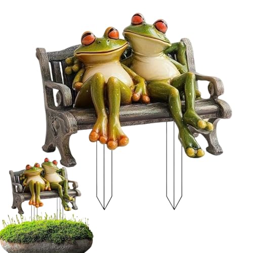 Kustimantu Dekoration Frösche Garten | Figuren Romantische Bank mit Froschpaar | Statue 2D flach aus Acryl Ornamente für Dekoration Haus und Außenbereich Kustimantu Dekoration Frösche Garten | Figuren Romantische Bank mit Froschpaar | Statue 2D flach aus Acryl Ornamente für Dekoration Haus und Außenbereich von Kustimantu