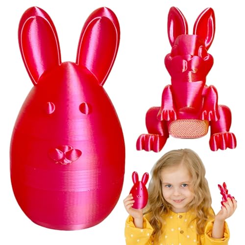 Kustimantu Dekorative Skulptur Hasenei Osterei Herzstück - 3D gedrucktes Kaninchenei Figur, Niedliche Kaninchenei Skulptur, Tischdekoration zum Sammeln für die von Kustimantu