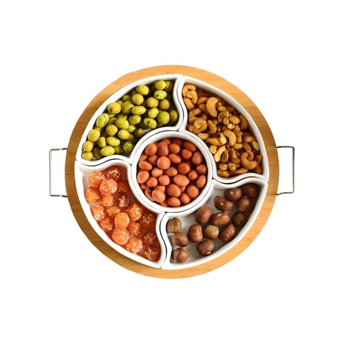 Kustimantu Drehende Snack-Platte | Drehteller Aufbewahrungsorganizer Drehbare Snack-Platte | Abnehmbare Runde Vorspeisenplatte Mit 5 Fächern Für Partys Feiern Weihnachten Reisen Picknicks Kustimantu Drehende Snack-Platte | Drehteller Aufbewahrungsorganizer Drehbare Snack-Platte | Abnehmbare Runde Vorspeisenplatte Mit 5 Fächern Für Partys Feiern Weihnachten Reisen Picknicks von Kustimantu