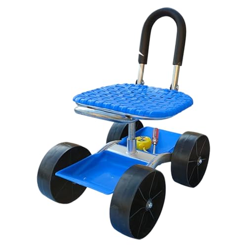 Kustimantu Gartenwagen Mit Sitzbank | Rollender Hocker Mit Höhenverstellbarem Drehsitz - Stabiler Höhenverstellbarer Werkzeughalter Gartenstuhl Für Terrasse Garten Hof Kustimantu Gartenwagen Mit Sitzbank | Rollender Hocker Mit Höhenverstellbarem Drehsitz - Stabiler Höhenverstellbarer Werkzeughalter Gartenstuhl Für Terrasse Garten Hof von Kustimantu
