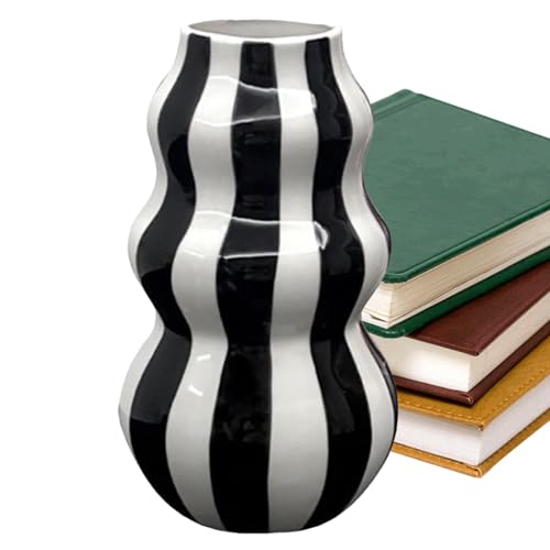 Kustimantu Gestreifte Vase – für Wohnzimmer | Blumentopf aus Keramik mit Streifen für Haus Wohnung Wohnzimmer Küche Badezimmer Kustimantu Gestreifte Vase – für Wohnzimmer | Blumentopf aus Keramik mit Streifen für Haus Wohnung Wohnzimmer Küche Badezimmer von Kustimantu