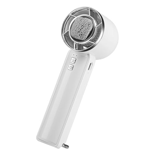 Kustimantu Handventilator Wiederaufladbar,Leistungsstarker Tragbarer Ventilator | 2000mAh Leiser 5 Geschwindigkeiten Luftzirkulation Kühlung Für Arbeit, Festival Und Camping von Kustimantu