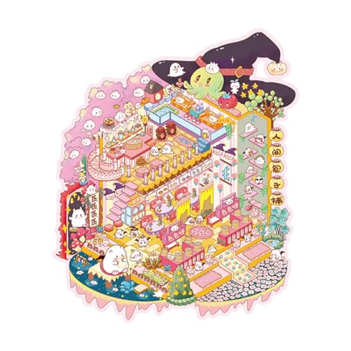 Kustimantu Haus-Szenenaufkleber, Miniatur-Haus-Szenenaufkleber | Erstellen von Miniatur-Abziehbildern, Szenenaufkleber – Scrapbooking-Kunst für Erwachsene, machen Sie Ihre eigenen von Kustimantu