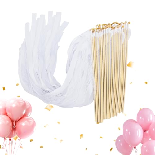 Kustimantu Hochzeitsbänder zum Werfen | 50 Märchenstäbe | dekoratives Accessoire mit Glöckchen für Start von Feiern und Veranstaltungen Kustimantu Hochzeitsbänder zum Werfen | 50 Märchenstäbe | dekoratives Accessoire mit Glöckchen für Start von Feiern und Veranstaltungen von Kustimantu