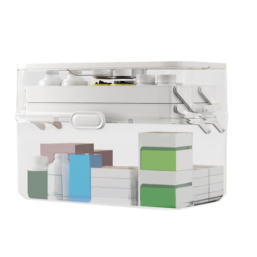 Kustimantu Home Medizin Organizer, große Box für Medizin Organizer – Familienmedizin Organizer – Doppelschichtige Box – Koffer mit großer Kapazität tragbar Reise Auto zu Kustimantu Home Medizin Organizer, große Box für Medizin Organizer – Familienmedizin Organizer – Doppelschichtige Box – Koffer mit großer Kapazität tragbar Reise Auto zu von Kustimantu