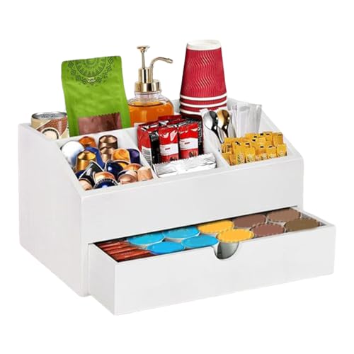Kustimantu Kaffee-Organizer – Holzkiste zur Aufbewahrung von Tassen | Organizer für Tee und Zucker mit Schublade für Hotel, Schlafsaal, Haus, Pause, Esstisch, Studio Kustimantu Kaffee-Organizer – Holzkiste zur Aufbewahrung von Tassen | Organizer für Tee und Zucker mit Schublade für Hotel, Schlafsaal, Haus, Pause, Esstisch, Studio von Kustimantu