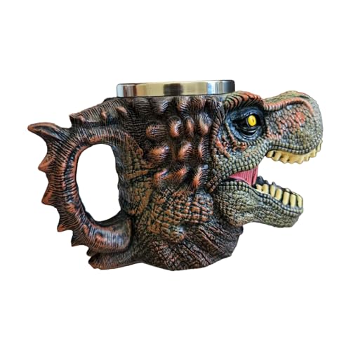 Kustimantu Kaffeetasse - Isolierbecher Dinosaurier Design Deko | Thermo Becher Haltbar Für Heiße Und Kalte Getränke Für Zuhause Hotel Wohnung Camping Tee Bier von Kustimantu