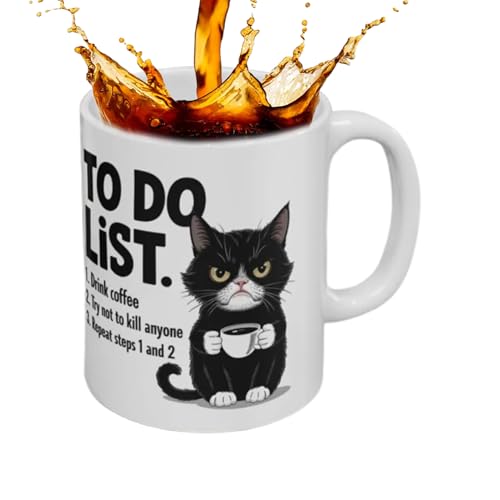 Kustimantu Katze Kaffeebecher - Origineller Katzen Kaffeebecher,Wiederverwendbar Isolierbecher Heiß & Kalt von Kustimantu