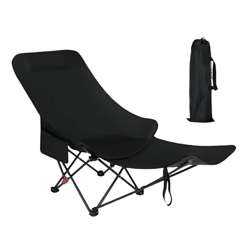 Kustimantu Klappstuhl für den Außenbereich, Leichter Strandsitz, verstellbare Fußstütze und hohe Rückenlehne, für, Garten, Terrasse, Outdoor, Rasen, Picknick von Kustimantu
