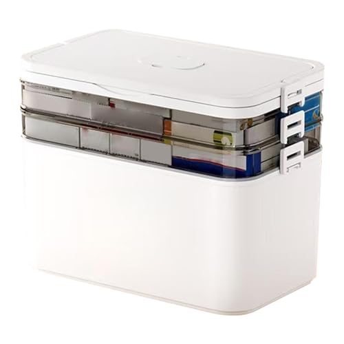 Kustimantu Medizin Aufbewahrungsbox | Medizin Organizer Box | Tragbare Pillenbox für zu Hause | Medizin Organizer Box transparent vielseitig einsetzbar inkl von Kustimantu