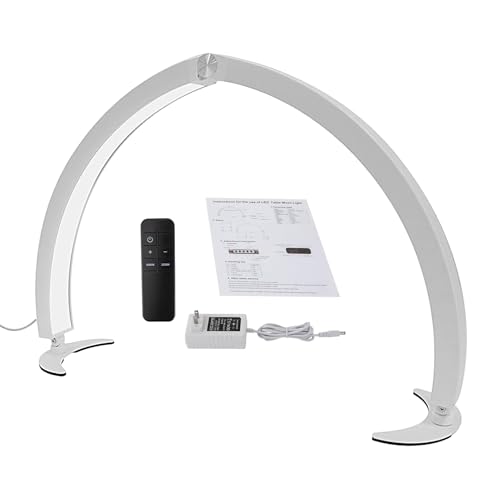 Kustimantu Nageltisch Leuchte - Verstellbare Halbmondlampe | 40W Mit Fernbedienung Faltbar Für Damen Und Mädchen Zuhause Nagelpflege Wimpernbehandlung von Kustimantu