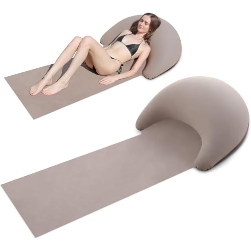 Kustimantu Outdoor Strandmatte | Outdoor Sonnenbad Strandmatte Mit Kissen | Flauschige Faltbare Reise-Essentials Für Park Schwimmbad Wanderung Picknick Freizeitaktivitäten von Kustimantu