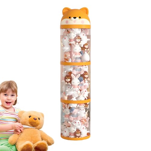 Kustimantu Plüschtier Aufbewahrung - Plüschtier Aufbewahrungskorb | Großraum Behälter Mit Rädern, Klare Röhre Raumdekoration Aufbewahrung Für Wohnzimmer Kinderzimmer von Kustimantu