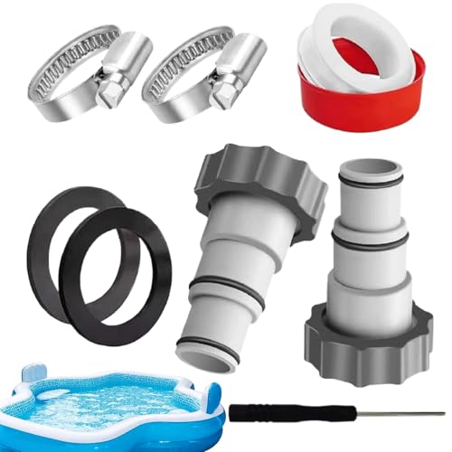 Kustimantu Pool Schlauch Adapter,1.25 Bis 1.5 Zoll Poolschlauch Verbinder | Ersatzteil Für Entwässerung Rückspülung von Kustimantu