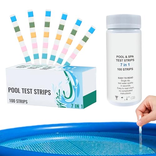 Kustimantu Pool-Test – Wasseranalyse für Pool, 100 Einheiten | Multifunktionales Werkzeug zur schnellen Analyse für die Pflege zu Hause von Spa, Aquarium, Teich und Garten Kustimantu Pool-Test – Wasseranalyse für Pool, 100 Einheiten | Multifunktionales Werkzeug zur schnellen Analyse für die Pflege zu Hause von Spa, Aquarium, Teich und Garten von Kustimantu