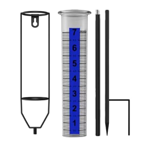 Kustimantu Regenmesser für Garten, Regenmesser mit Erdspieß, präzises Regenmessgerät für Grünflächen, Terrasse, Zaun Kustimantu Regenmesser für Garten, Regenmesser mit Erdspieß, präzises Regenmessgerät für Grünflächen, Terrasse, Zaun von Kustimantu