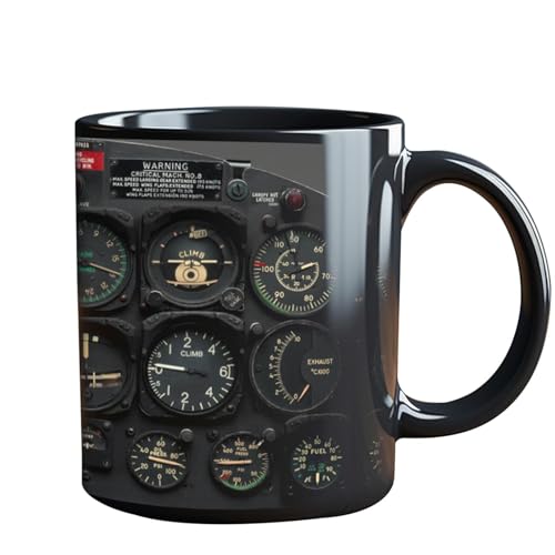Kustimantu Retro-Kaffeetasse, Keramik, Flugzeug-Armaturenbrett, Geschenkidee Kustimantu Retro-Kaffeetasse, Keramik, Flugzeug-Armaturenbrett, Geschenkidee von Kustimantu