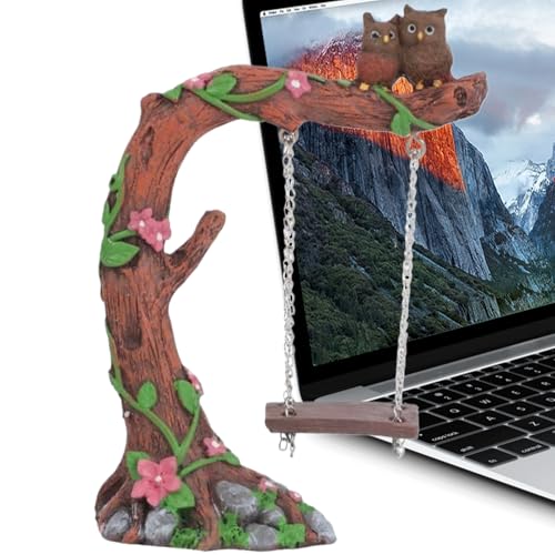 Kustimantu Schaukelstatue, Ornament, Schreibtischstatue – Ornament Eule aus Harz auf Schaukel, Baum für Nachttisch, Fensterbank, Bibliothek, Nachttisch, Außenbereich Kustimantu Schaukelstatue, Ornament, Schreibtischstatue – Ornament Eule aus Harz auf Schaukel, Baum für Nachttisch, Fensterbank, Bibliothek, Nachttisch, Außenbereich von Kustimantu