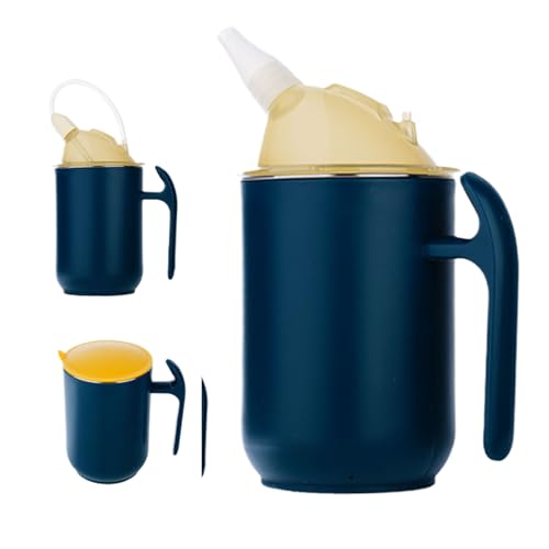 Kustimantu Schnabelbecher inkl. 2 Deckeln | 3-in-1 Trinkhilfe mit Griffen | 400ml | für Senioren, Patient, Behinderte, Mutterschaft, Auslaufsicher von Kustimantu