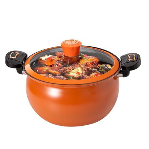 Kustimantu Schnellkochtopf - Induktionsherd Topf,Schnellaufheizender Antihaft-Kochtopf Mit Sichtfenster Für Haushaltsküche Zum Kochen Suppe Eintopf Kochen von Kustimantu