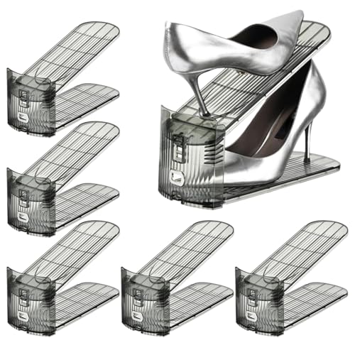 Kustimantu Schuhfächer - 6er Set Schuhstapler | Doppelschicht Stapelbar Höhenverstellbar Aufbewahrung rutschfest Für Garage Studentenzimmer Eingangsbereich Wand Schrank Bett Kustimantu Schuhfächer - 6er Set Schuhstapler | Doppelschicht Stapelbar Höhenverstellbar Aufbewahrung rutschfest Für Garage Studentenzimmer Eingangsbereich Wand Schrank Bett von Kustimantu