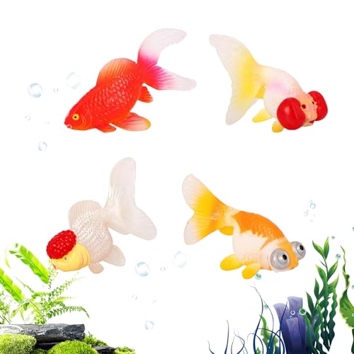 Kustimantu Schwimmende Fische, 4 Stück, Wassertiere, natürliche Meerestiere, für Aquarium, Gartenteich, Dekoration für drinnen und draußen Kustimantu Schwimmende Fische, 4 Stück, Wassertiere, natürliche Meerestiere, für Aquarium, Gartenteich, Dekoration für drinnen und draußen von Kustimantu