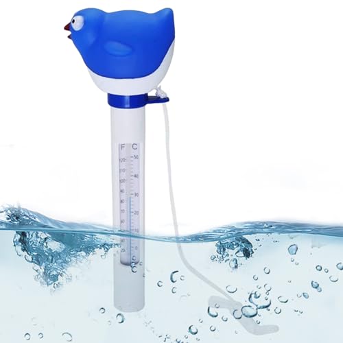 Kustimantu Schwimmender Wassertemperaturmesser - Wasserdichtes Wasserthermometer Für Pools,Tragbares Modell Mit Schnur Badewannenzubehör Für Kinder Spas Aquarien Innenbereich von Kustimantu