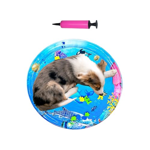 Kustimantu Sensorische Wassermatte für Katzen | sensorisches Wasserspiel für Katzen – interaktives Spielzeug für Haustiere mit Luftpumpe für Welpen und warmes Wetter Kustimantu Sensorische Wassermatte für Katzen | sensorisches Wasserspiel für Katzen – interaktives Spielzeug für Haustiere mit Luftpumpe für Welpen und warmes Wetter von Kustimantu