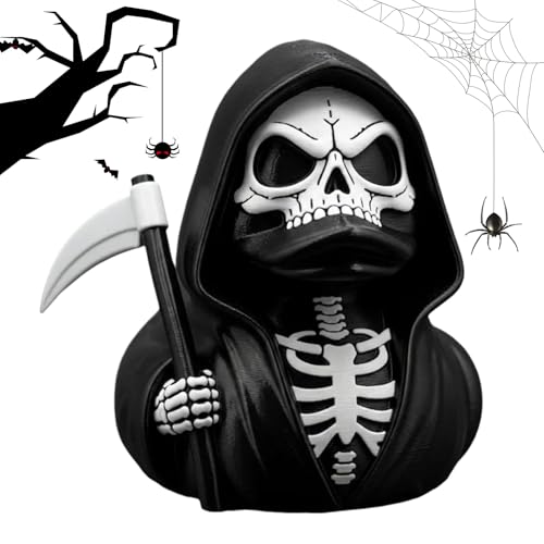 Kustimantu Skelettente - Dekorativer Halter für Sense auf dem Schreibtisch,Deko-Statue Aus Harz Mit Skelett-Enten Als Gothic Sammlerstück Home Deko Für Halloween Bücherregal Wohnaccessoire Kustimantu Skelettente - Dekorativer Halter für Sense auf dem Schreibtisch,Deko-Statue Aus Harz Mit Skelett-Enten Als Gothic Sammlerstück Home Deko Für Halloween Bücherregal Wohnaccessoire von Kustimantu