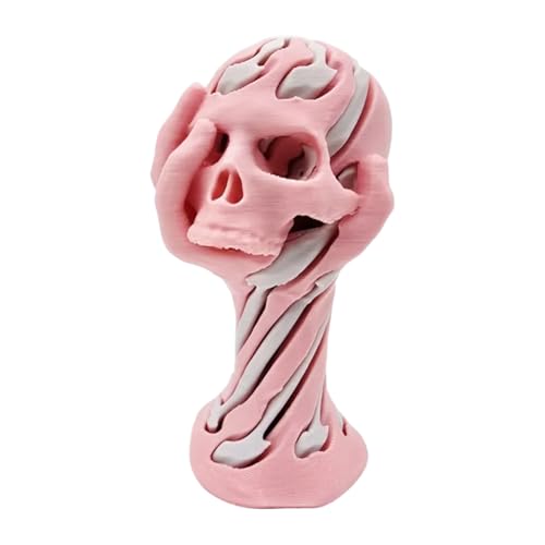 Kustimantu Skull Statue | 3D Gedruckte Schädel Deko Für Schreibtisch - Sammelbare Skelett Figur Deko Für Horror Fans Erwachsene Bar Gruselhaus Party Tisch Bücherregal Schreibtisch von Kustimantu