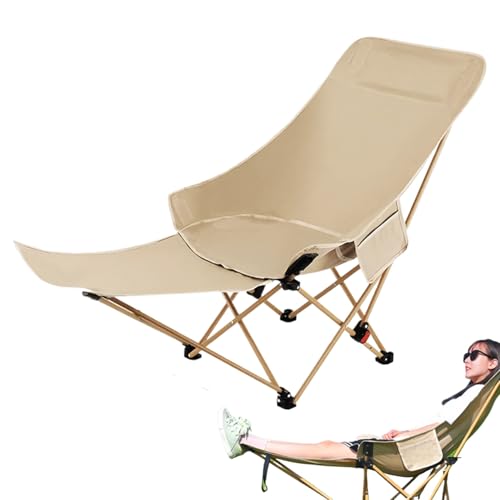 Kustimantu Tragbarer Campingstuhl | Klappbare Gartenstühle Verstellbar | Höhenverstellbarer Ergonomischer Leichtgewicht-Hocker Für Garten Pool Balkon von Kustimantu