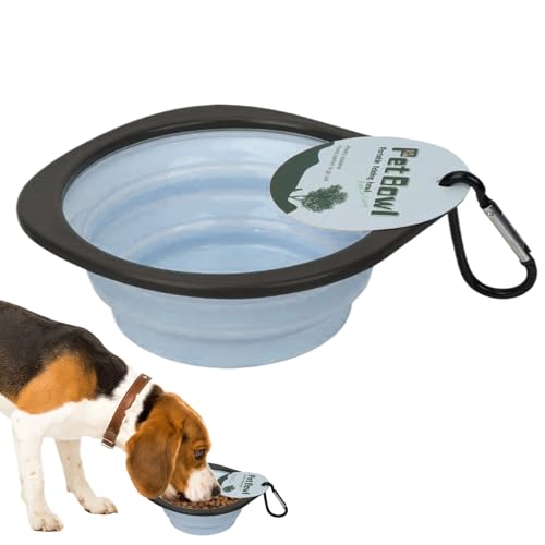 Kustimantu Tragbarer Hundenapf – Faltbare Reiseschüssel für Futter und Wasser – Futternapf für Haustiere, Katzen und Hunde, Wandern, Camping, Reise von Kustimantu