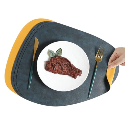 Kustimantu Untersetzer-Set für Esstisch | Tischset aus Leder zum Abendessen – hitzebeständige Dekoration für Haus Küche Restaurant Innen Außen Hochzeit Party 4-teilig Kustimantu Untersetzer-Set für Esstisch | Tischset aus Leder zum Abendessen – hitzebeständige Dekoration für Haus Küche Restaurant Innen Außen Hochzeit Party 4-teilig von Kustimantu