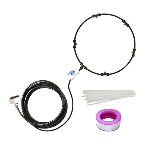 Kustimantu Ventilator Sprühkühler Set,Ventilator Verdunstungskits zur Kühlung im Freien - Mehrdüsiger Wassersprüher mit 8m Schlauch für heiße Tage Garten Zelt Terrasse Grillbereich Kustimantu Ventilator Sprühkühler Set,Ventilator Verdunstungskits zur Kühlung im Freien - Mehrdüsiger Wassersprüher mit 8m Schlauch für heiße Tage Garten Zelt Terrasse Grillbereich von Kustimantu