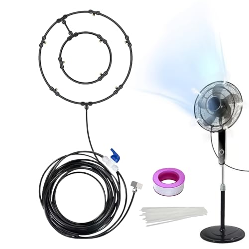 Kustimantu Ventilator Sprühkühler Set | Outdoor Kühlsystem Schlauch für Ventilator | Mehrdüsiger Wassersprüher mit 8m Schlauch für heiße Tage Garten Zelt Terrasse Grillbereich Kustimantu Ventilator Sprühkühler Set | Outdoor Kühlsystem Schlauch für Ventilator | Mehrdüsiger Wassersprüher mit 8m Schlauch für heiße Tage Garten Zelt Terrasse Grillbereich von Kustimantu