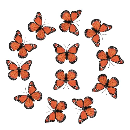 Kustimantu Wanddeko Schmetterlinge – 12 Schmetterlinge 3D – selbstklebende Aufkleber für Wohnzimmer, Schlafzimmer, Schlafzimmer und Kinderzimmer Mädchen von Kustimantu