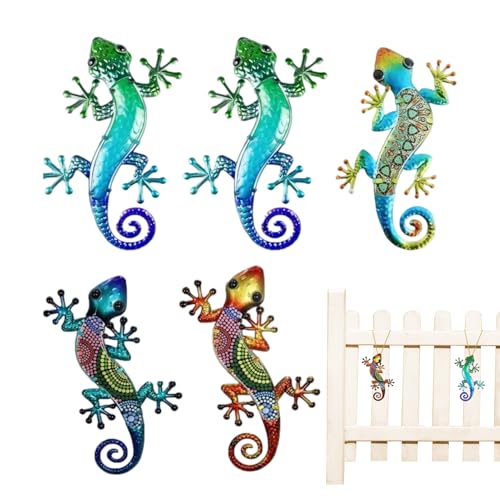 Kustimantu Wanddekoration Gecko für den Außenbereich – Dekoration für Zaun, Garten, Eidechse, 5 Stück, flache Figuren, waschbeständig, für Zaun, Terrasse, Garten, Innen- und Außenbereich Kustimantu Wanddekoration Gecko für den Außenbereich – Dekoration für Zaun, Garten, Eidechse, 5 Stück, flache Figuren, waschbeständig, für Zaun, Terrasse, Garten, Innen- und Außenbereich von Kustimantu