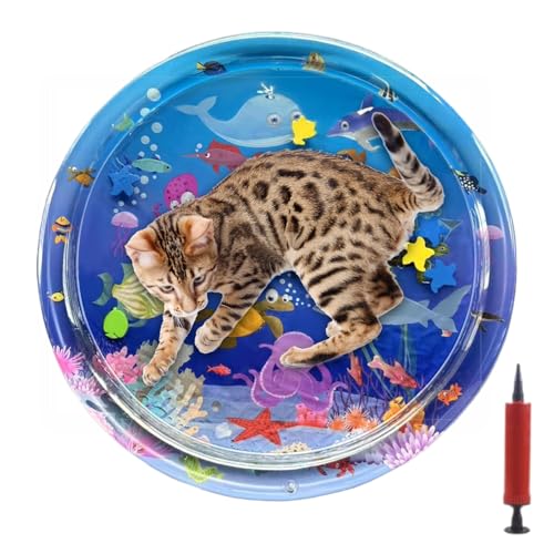 Kustimantu Wassermatte für Katzen | sensorische Wassermatte für Kätzchen – faltbares Kissen, interaktives Spielzeug für Wärme von kleinen bis großen Tieren von Kustimantu