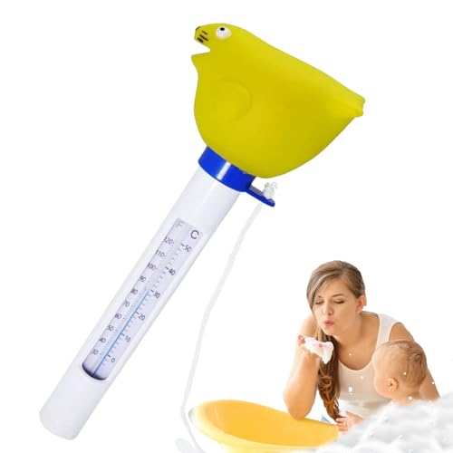 Kustimantu Wassertemperaturmesser | Schwimmendes Temperaturmessgerät Mit Einfacher Ablesung,Badewannenzubehör Für Kinder Mit Aufhängeschnur Leicht Ablesbar von Kustimantu