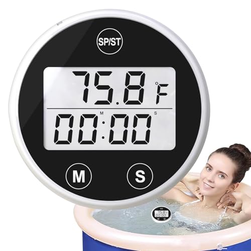 Kustimantu Wasserthermometer | Thermometer für kaltes Bad, wasserdichtes Zubehör mit Timer und Alarm für Badewanne Garten Hinterhof Kustimantu Wasserthermometer | Thermometer für kaltes Bad, wasserdichtes Zubehör mit Timer und Alarm für Badewanne Garten Hinterhof von Kustimantu